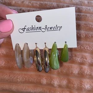 3 pairs of small hoop earrings